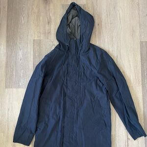 Abercrombie & Fitch Blue Raincoat Zip-Front Long Sleeve